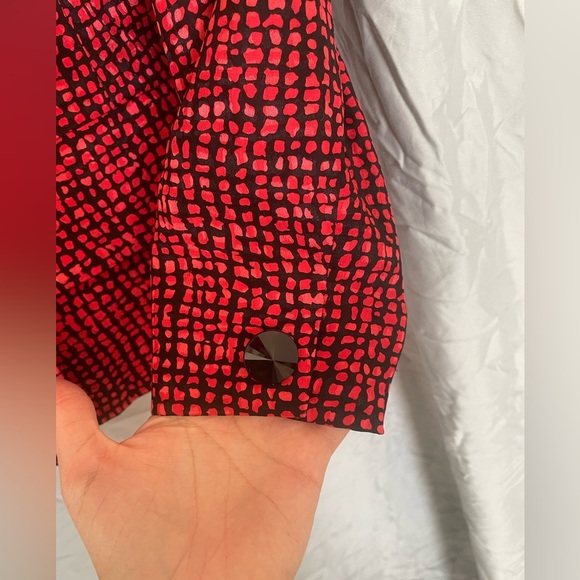 Vintage Nieman Marcus red and black 3 piece 100% silk skirt set | 4 - Picture 13 of 16